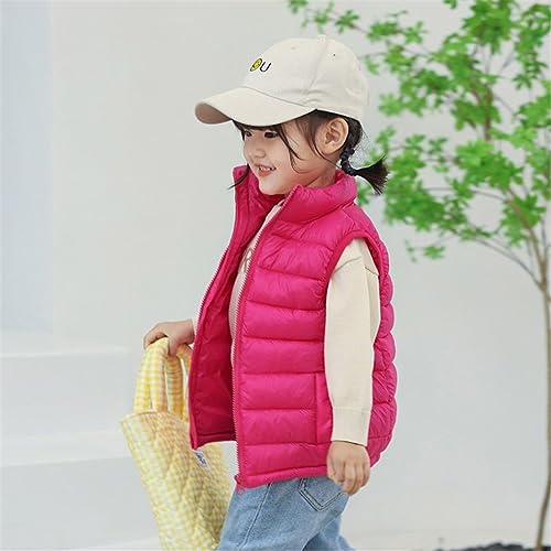Little Girls Boys Winter Warm Softshell Quilted Padded Puffer Down Vest Ultra Light Waistcoat Jacket3