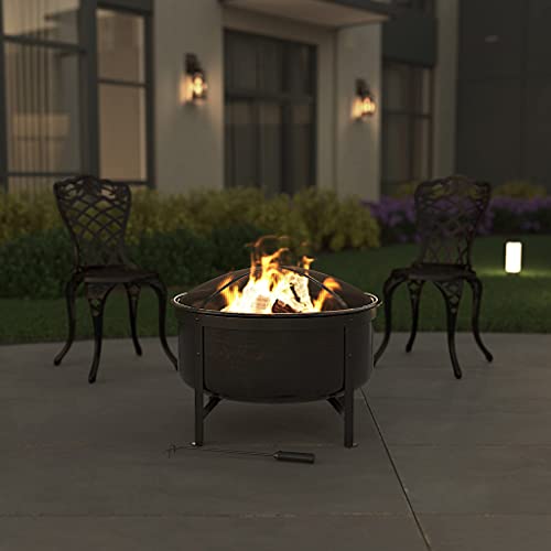 Amazon Basics Deep Bowl Round Fire Pit - 30-Inch, Brushed Copper #TOP5