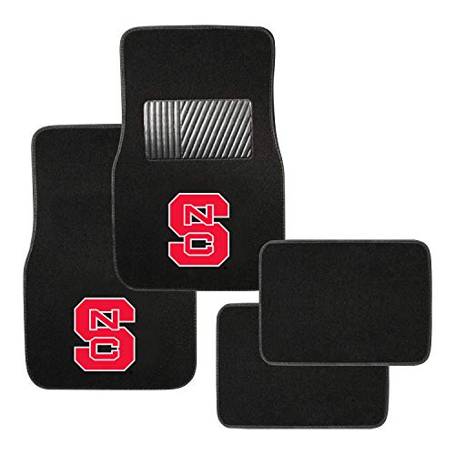 Pilot Alumni Group FM-949 Universal Fit Four Piece Floor Mat Set (Collegiate North Carolina Wolfpack)