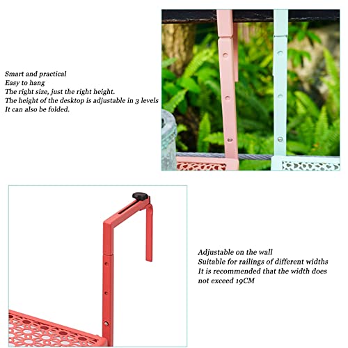 Mesa de trilhos de varanda ao ar livre, prateleiras flutuantes ajustáveis montadas na parede, mesa d