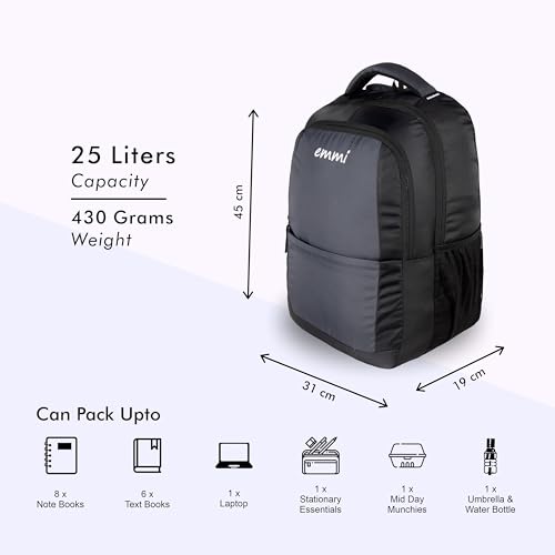 Image of Emmi Liver Laptop Backpack 25 L | Weekend Travel Bag For Men and Women | Carry On Bag For College and School Students | Water Repellent | 18 Months Warranty