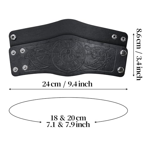 Pulsera estilo vikingo de cuero sintético 2 piezas miniatura 6