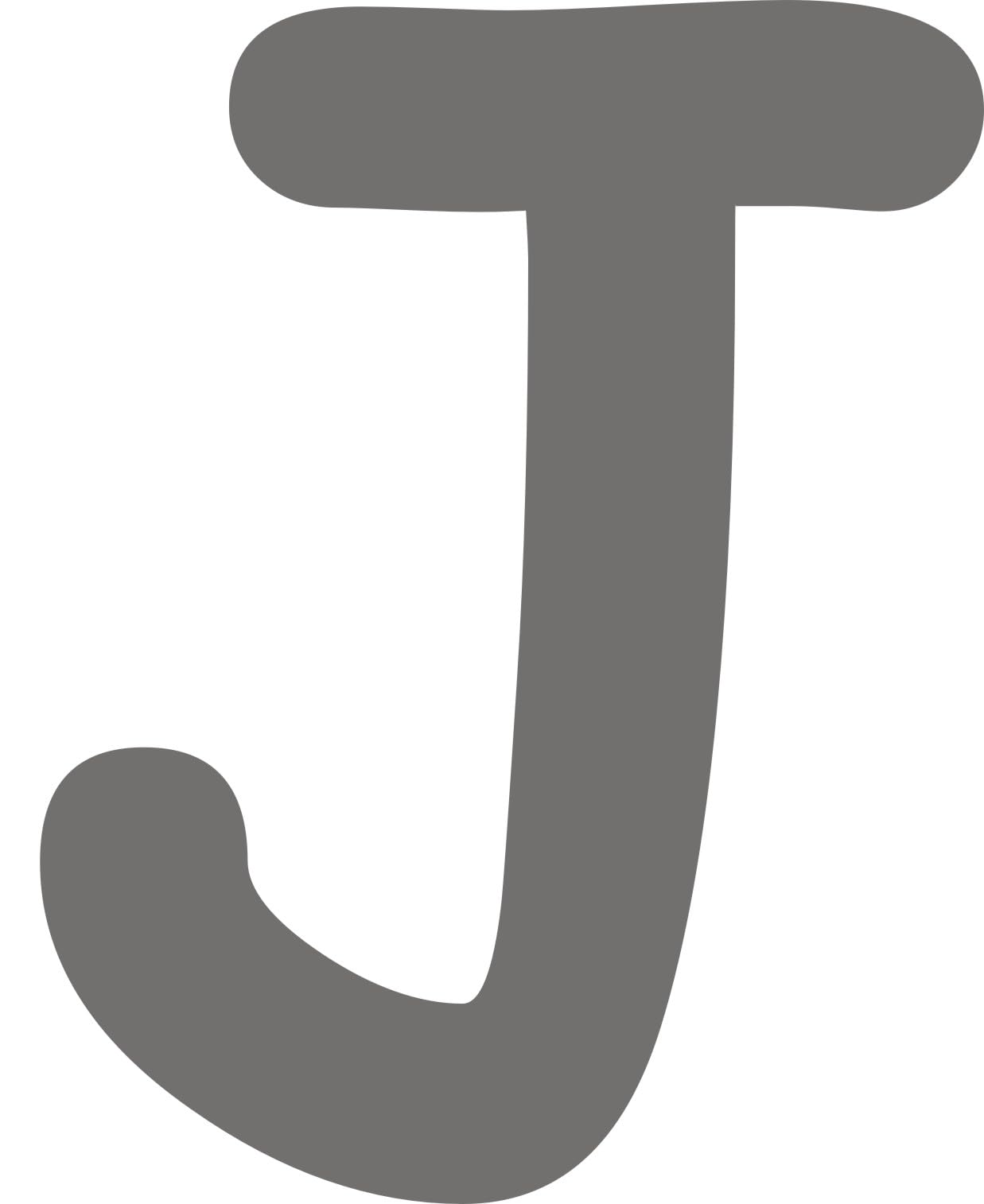 Kleckerliese Buchstaben Aufkleber 8 cm Einzel – seidenmatte Alphabet Sticker A–Z für Kinderzimmer, Wand, Tür, Möbel & Auto – selbstklebend & konturgeschnitten – J – Farbe Dunkelgrau