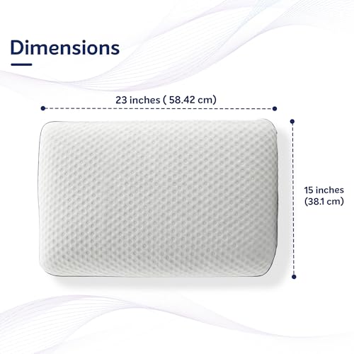 Image of Sleepwell Pro Impression Memory Foam Pillow | Neck Support & Pressure Relief | Machine Wash | Medium Soft Microfiber | Lightweight | 24 x 16 Inches | Pack of 1