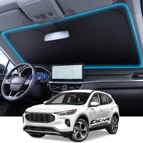 Image of for Ford Escape Windshield Sunshade [OEM Design, 100% Sun Blockage] Foldable Heat Insulation Sun Shade with Storage Bag, for Ford Escape (2020-2026), Silver Coating