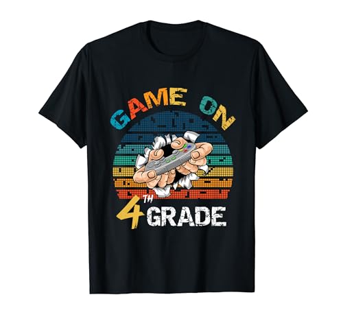 Game On 4th Grade Back to School Funny Gamer Level Débloqué T-Shirt