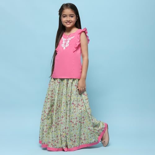 Image of BIBA Girl Cotton Straight Printed Co-Ord Set