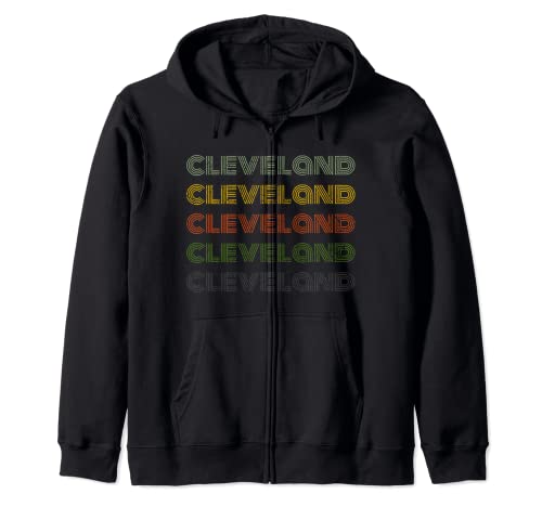 Estados Unidos, Ciudad de los 70, Retro, Vintage, Cleveland Sudadera con Capucha