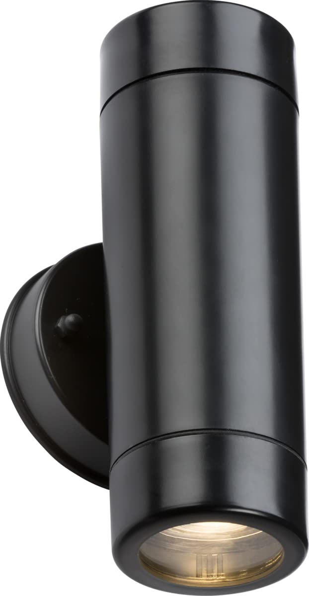 Eamon - 230V IP54 GU10 Polycarbonate Up/Down Wall Light - Black