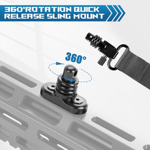 Image of QD Sling Swivel Stud for QD Sling Mount, Heavy Duty Steel Quick Detach Sling with Button