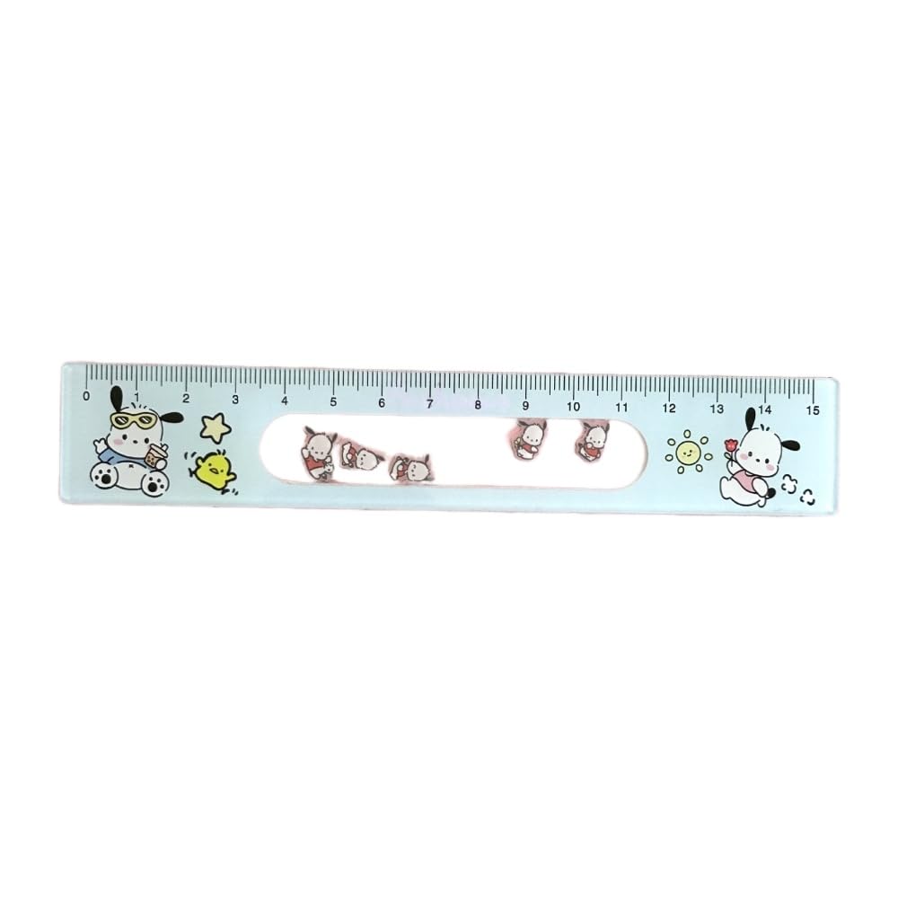 Omeiu Dog Store 15Cm Cute Capybara Straighter Ruler, Plastic Clear Capybara Straighter Ruler, Plastic Measuring Tool Kawaii Portable Stationery School Supplies Stationery Transparent (Dog)
