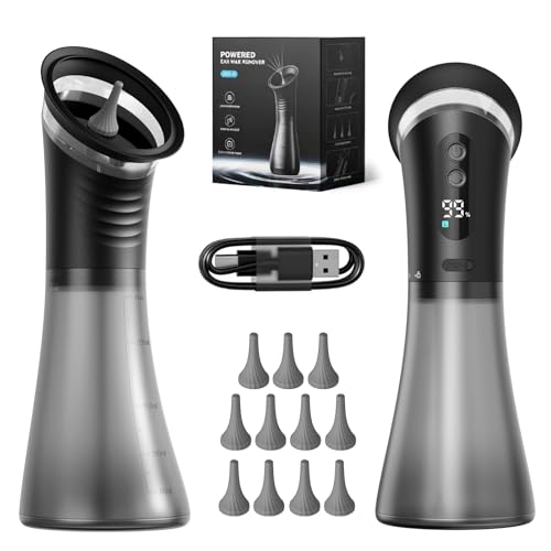 Electric Ear Wax Removal Kit, Earwax Removal Tools for Tinnitus Relief for Ringing Ears, Earwax Remover with Ear Irrigation Flushing System, Ipx7 Ear Cleaner with Led Display