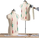  AviiSo Buste de Couture Support de Torse de Mannequin avec des Armes, Formes de Robe de Mannequin de Couture pour Hommes sur Roues, Demi-Forme de Robe en polystyrène (Size : XXL-104)
