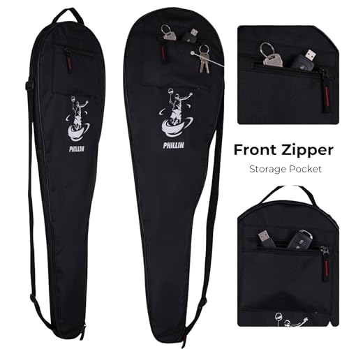 Image of Badminton Cover for Shuttlecock Bat Set Badminton Kit Bag with Front Zipper Pocket Lightweight Stylish Sports Bag for Shuttle Bats - Black