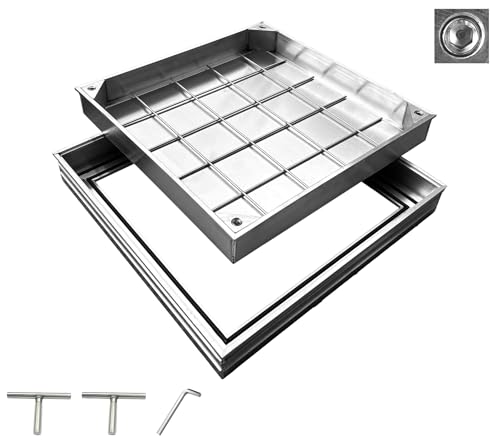 Couvercle de regard en alliage d'aluminium invisible A15 329x329 mm pour jardin