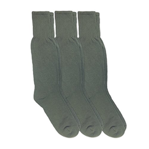 Jefferies Socks Mens Military Uniform Half Cushion Cotton Crew Boot Socks 3 Pair Pack
