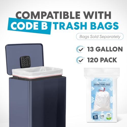 Image of SIMPLI-Magic 50L / 13.2 Gallon Kitchen Trash Can - Soft-Close Lid, Hands-Free Step Pedal, Stainless Steel Garbage Can with Odor Filter, Smudge-Resistant Finish