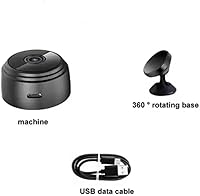 Vista 4 de Mini cámara de seguridad espía de 360 grados, alimentada por USB, negro