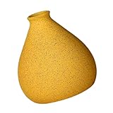 Milisten Jarrón de Cerámica Amarillo Pequeño para Arreglos de Flores Creativos, Decoración de Salones y Hogar, Contenedor Decorativo para Flores Secas Acabado Pulido y Diseño Simple