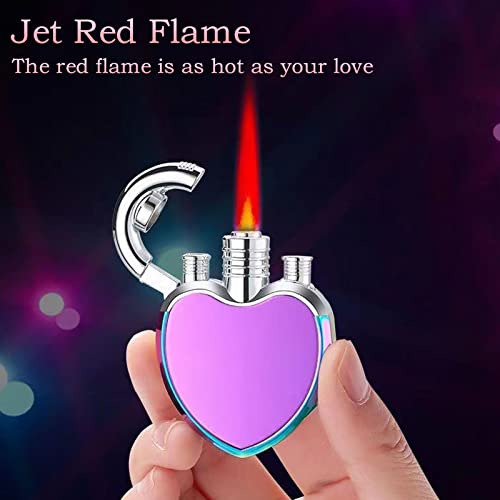 Encendedor Jet Torch con llama roja, recargable de butano miniatura 4