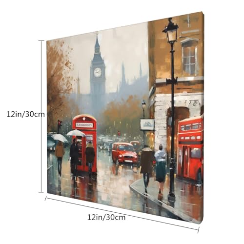 Tableau thème Londres décoration murale salon impression toile moderne 30 cm
