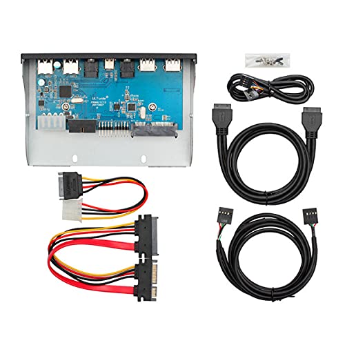 Hima Usb3.0 Front Panel Hub, Optical Drive 5.25'' Panel Computer Expansion Board, 7 Ports Support Type-C, Usb 3.0, Usb 2.0, Microphone Input And Audio Output Ports Support Sata Hard Drive Chassis Diy #TOP5