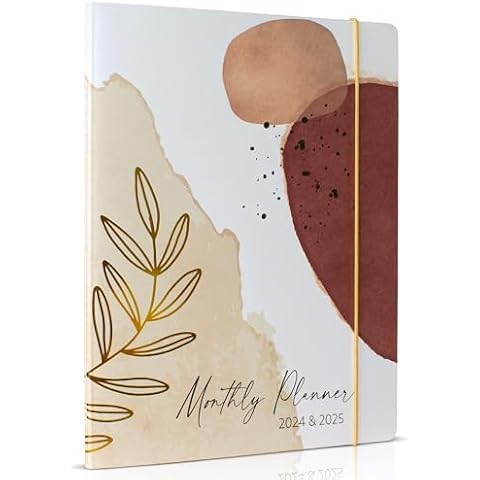 Beautiful 2024-2025 Monthly Planner and Calendar Book - Abstract To Do List Notebook Easily Organizes Your Tasks to Boost Productivity - Runs From January 2024 Until December 2025 Cover