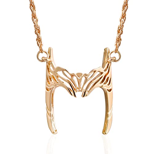 Sphers Dr Strange 2 Scarlet Witch Crown Necklace Wanda Maximoff Pendant Necklace Superhero Jewelry Costume Gold