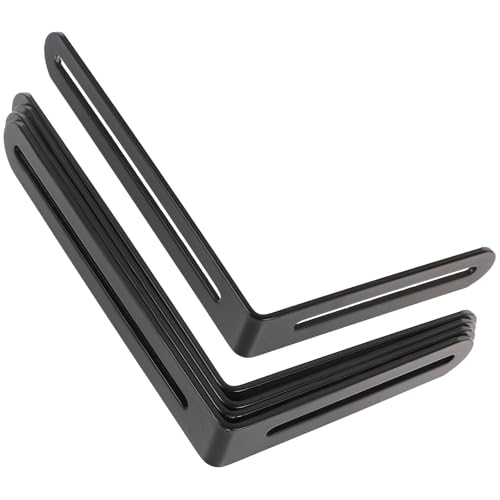 Kichvoe Soportes Angulares de Acero Inoxidable para Estantes y Muebles, 4 Piezas Ranura para Refuerzo, Superficie Lisa y Fácil de Instalar, para Uso en Interiores