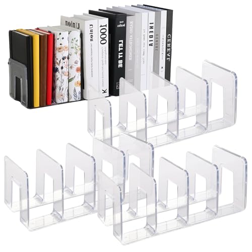 Wideotng - Wideotng 4 Pack Clear Acrylic File Sorter, Sturdy Desktop Book Folder Organizer, 4 Section Purse Handbag Clutch Divider for Closet, Office Storage Rack Holder for Letter, Binder, Document, Electronics - -5%