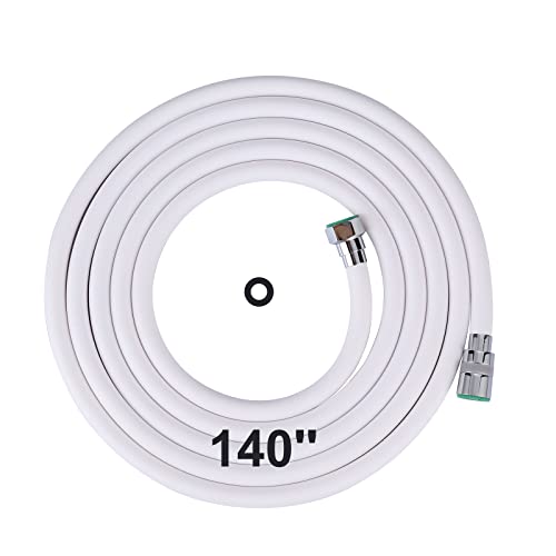 Shower Hose, 140 Inches Extra Long Shower Head Hose Extension for Bathing Toilet Cleaning Dogs Bathroom Bathing White Handheld Shower Hose White 140in