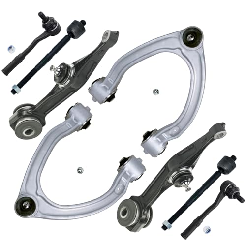 Image of Detroit Axle - 8pc Front End Control Arms Kit for Mercedes-Benz CL500 CL600 S430 S600, CL55 CL65 S55 S65 AMG 4 Upper Lower Control Arms with Ball Joints Assembly 4 Outer Inner Tie Rods Replacement