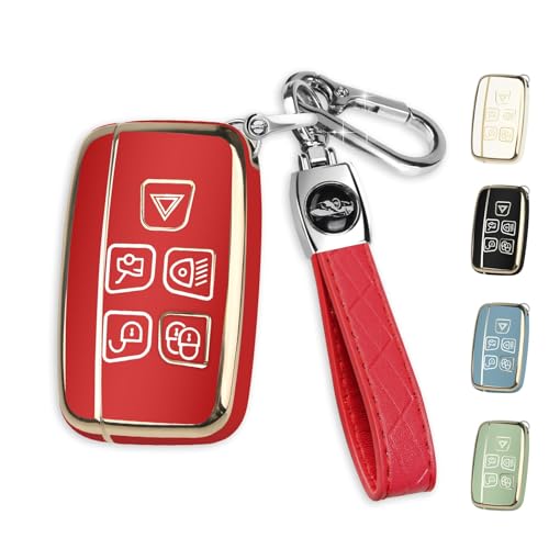 Coque de clé Land Rover en TPU rouge élégant pour protéger votre télécommande de luxe