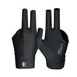 C & L Brands Pool Glove Billiards Left Hand for Men & Women (Black, Large/X Large)