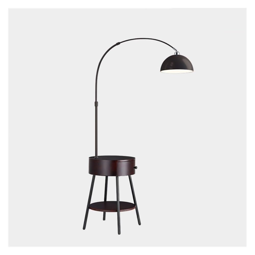 Jian1004 Floor Lamp, Modern Table Lamp Combo with Charging Station, LED Desk & End for Bedroom(Black)