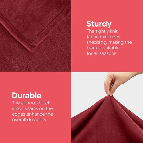 Image of Cotton Bolls Textiles Cozy Plush AC Blanket for Single Bed, Lightweight All Season Blanket, Ultra Soft Blanket for AC Room, Mild Winter, Can Be Used as Bedsheet in Winter, 60x90 Inches, Maroon