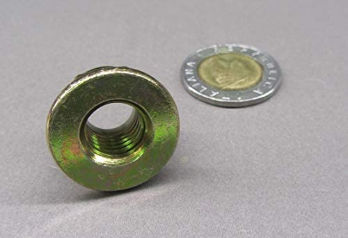 Metric Class 10 Zinc Yellow Nylon Insert Flanged Locknuts M12 x 1.75 x 18 mm W x 16.1 mm H 25 Pcs