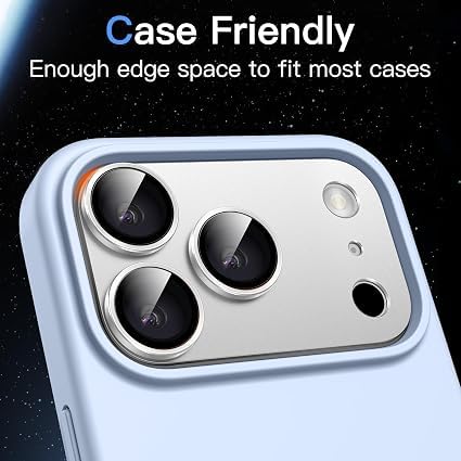 Image of Ferilinso GARHIL Camera Lens Protector Compatible with iPhone 18 Pro, Silver Joint, 9H Tempered Glass Camera Protector, HD Clear Anti-Scratch Lens Cover, Case Friendly, Easy Installation