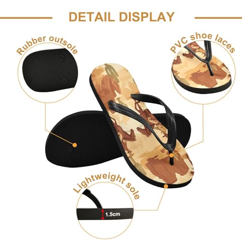 STAYTOP Cowboy Rides A Horse Across The Desert Flip Flops Sandals of Men's & Women's,Sandals Beach Slippers Shower Slides2