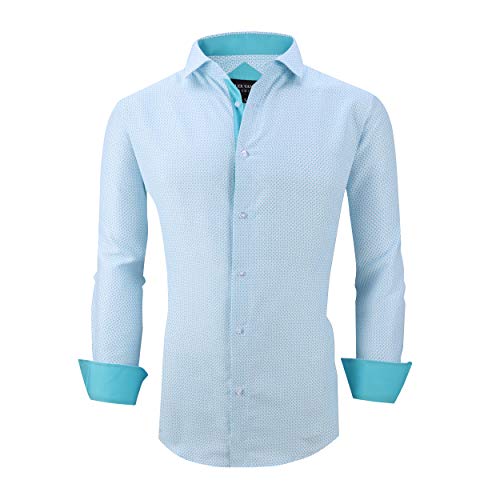 Alex Vando Mens Printed Dress Shirts Long Sleeve Regular Fit Button Down Shirt