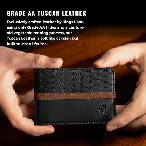 Image of Kings Loot Wallet for Men | Minimalist Slim RFID Blocking Leather Design with Cash Pocket & Card Pull Strap | Holds 1-12 Cards | Stylish & Durable Wallets | Supercar Collection (Midnight Reserve)