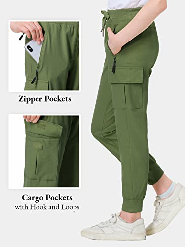 Image of EXARUS Girls Hiking Cargo Pants Joggers Teen Quick Dry Lightweight Slim Fit