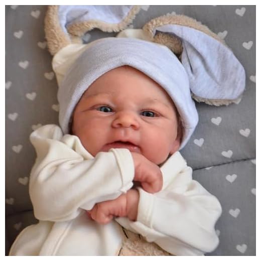 RXDOLL Realistic Reborn Baby Dolls Boy 17 in Newborn Elijah Silicone, Real Life Lifelike Toddler with Blue Eyes