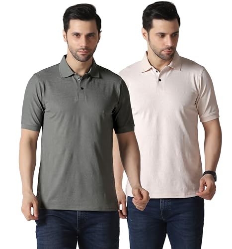 Image of TAGDOMen's Polo T Shirt | Half Sleeve | Textured & Collar Polo T-Shirt for Men (2053)