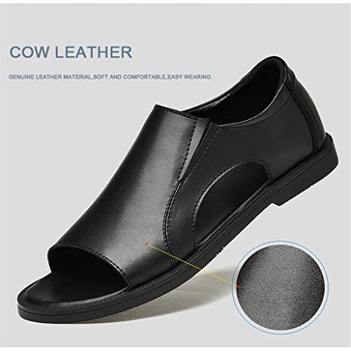 Fashion Leather Men Sandals Handmade Casual Leather Shoes Men Sandalias Men Shoes(D,43 Code)4