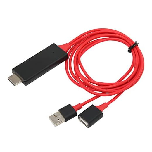 Cabo HDTV, versão 1.4 Transmissão de alta velocidade USB Fonte de alimentação Plug and Play 1080P Adaptador de cabo HDTV Material TPU para home theater para iPhone(vermelho)
