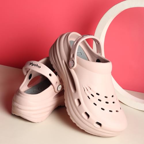 Image of YOHO High Heel Clogs for Women | Waterproof Monsoon Footwear & Rainy Sandals | Lightweight Cushioned Chappal
