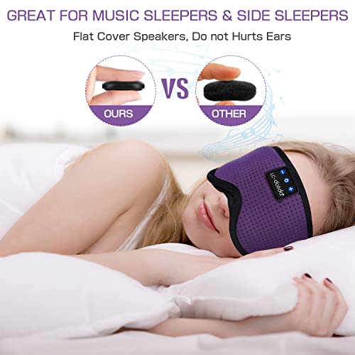 Sleep Mask With Bluetooth Headphones,Lc-Dolida Sleep Headphones Bluetooth Sleep Mask 3D Sleeping Headphones For Side Sleepers Best Gift And Travel Essential (Classical Purple) #TOP2