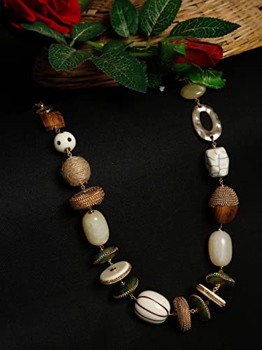 Resin Metal Short Wood Necklace