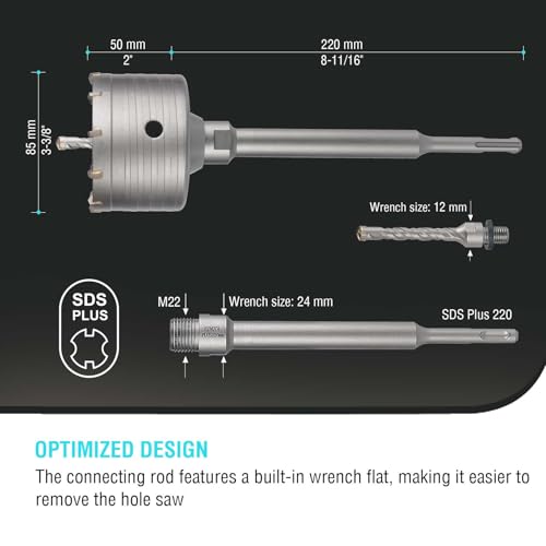 Image of BINOTA 85 mm (3-3 /8 inch) Concrete Hole Saw with SDS-Plus Shank